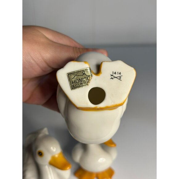 VTG HOMCO #1414 Ceramic Ducklings Set of 3 - White Duck Figurines 2.75” Tall - Picture 7 of 9